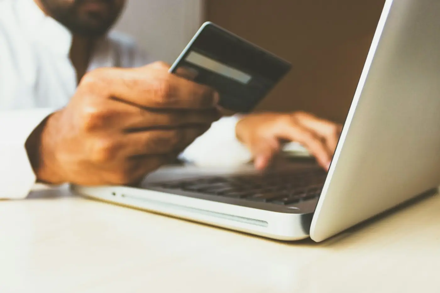 Secure online payment on a laptop
